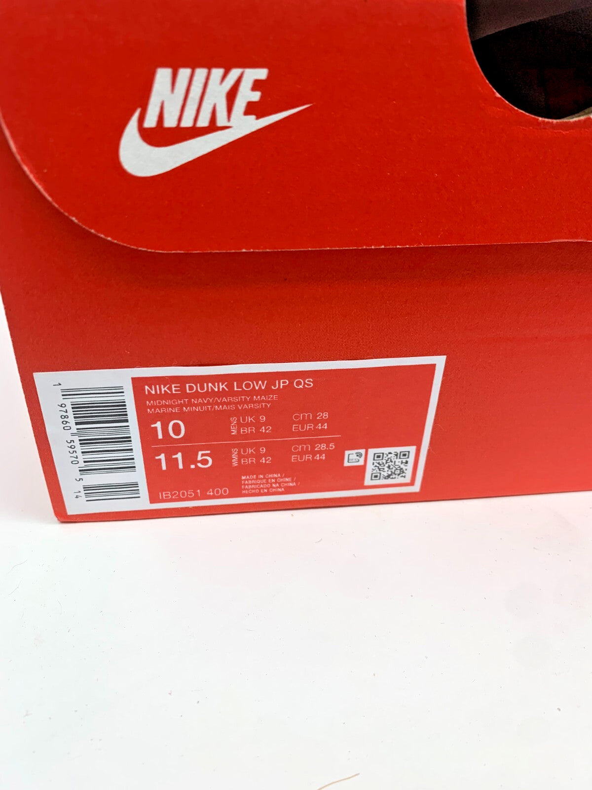 Nike Dunk Low JP QS Midnight Navy / Varsity Maize IB2051-400 Men 10 DS w/ Box photo 16
