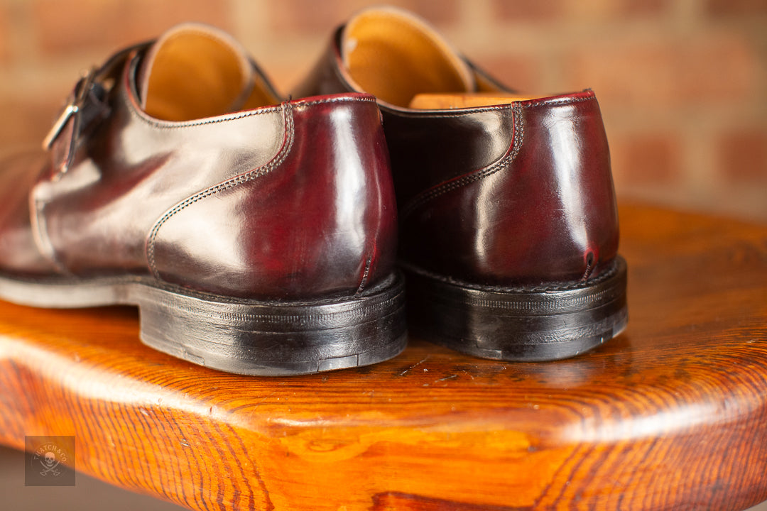 Joseph Cheaney Oxblood Single Monk Strap Shoes Men’s UK 10.5 D Made in England