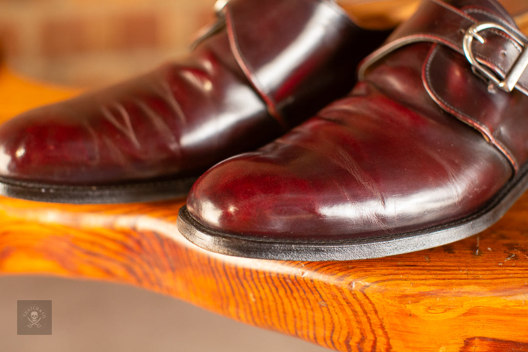 Joseph Cheaney Oxblood Single Monk Strap Shoes Men’s UK 10.5 D Made in England
