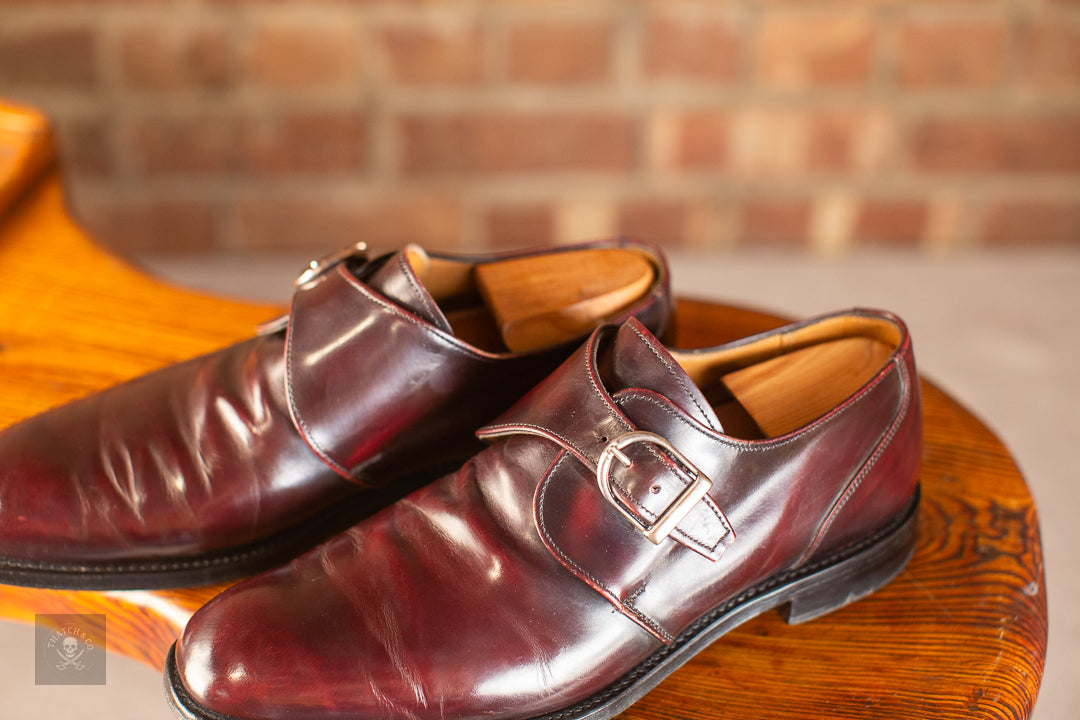 Joseph Cheaney Oxblood Single Monk Strap Shoes Men’s UK 10.5 D Made in England