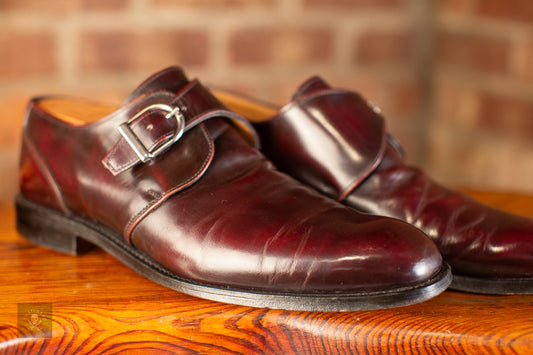 Joseph Cheaney Oxblood Single Monk Strap Shoes Men’s UK 10.5 D Made in England