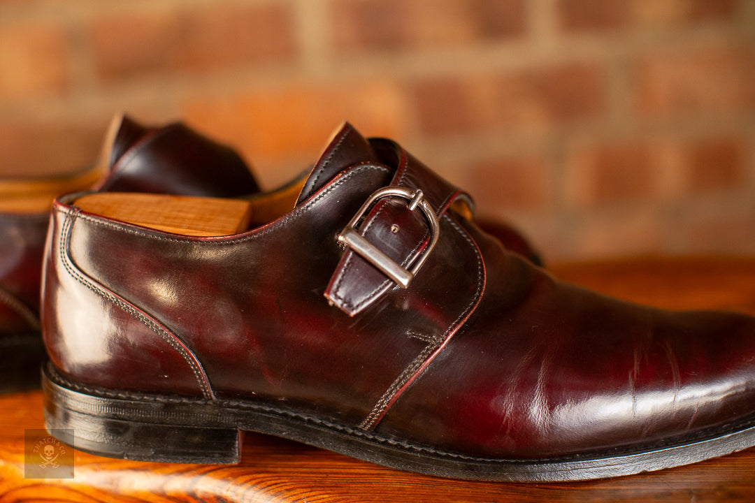 Joseph Cheaney Oxblood Single Monk Strap Shoes Men’s UK 10.5 D Made in England