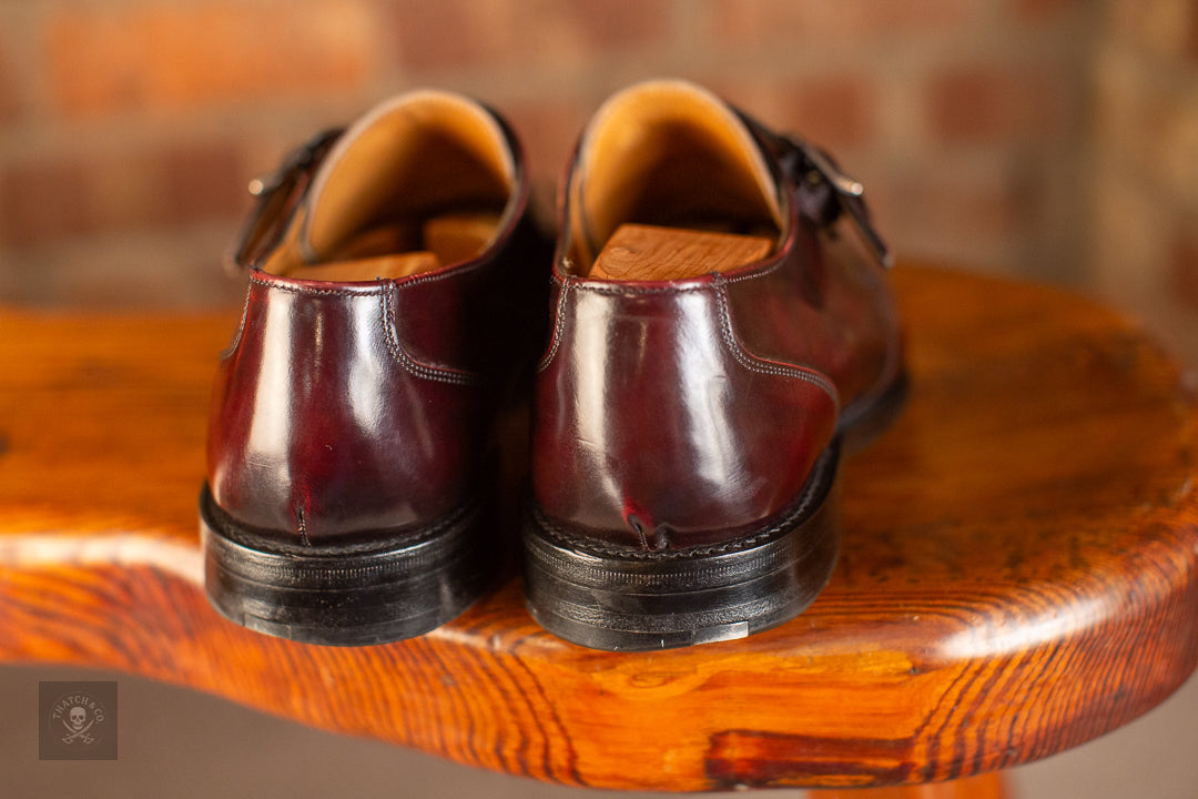 Joseph Cheaney Oxblood Single Monk Strap Shoes Men’s UK 10.5 D Made in England