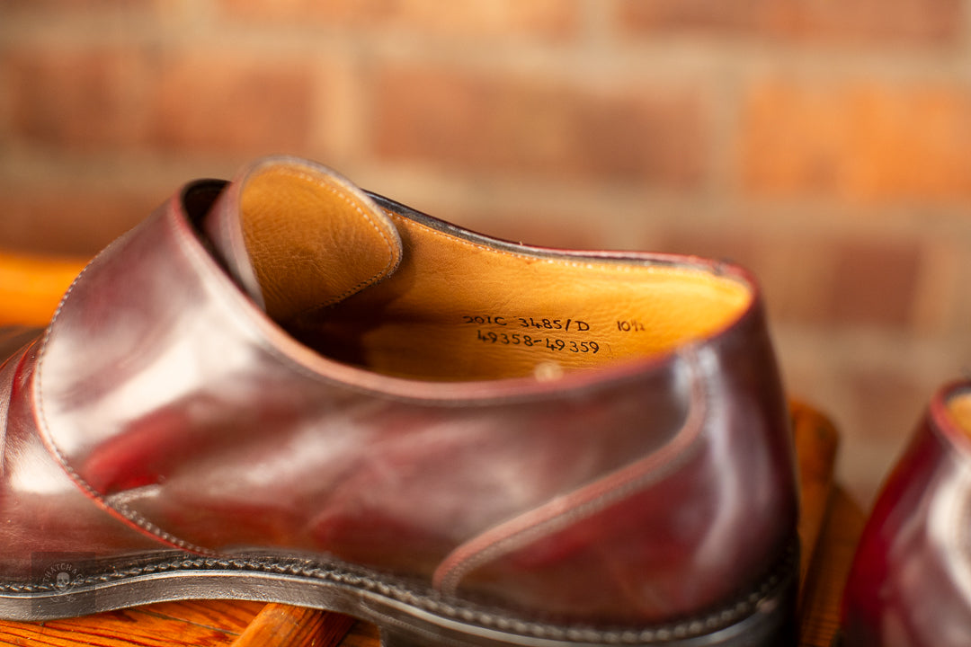 Joseph Cheaney Oxblood Single Monk Strap Shoes Men’s UK 10.5 D Made in England