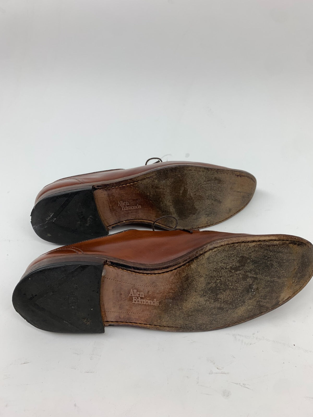 Allen Edmonds Raymond Apron-Toe Derby US 11 B Brown Leather Dress Shoe USA photo 7