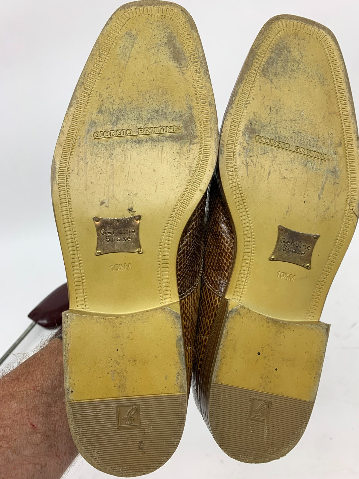 Genuine Snakeskin Double‑Monk Strap Shoes – Giorgio Brutini US 10.5 M – Rare photo 7