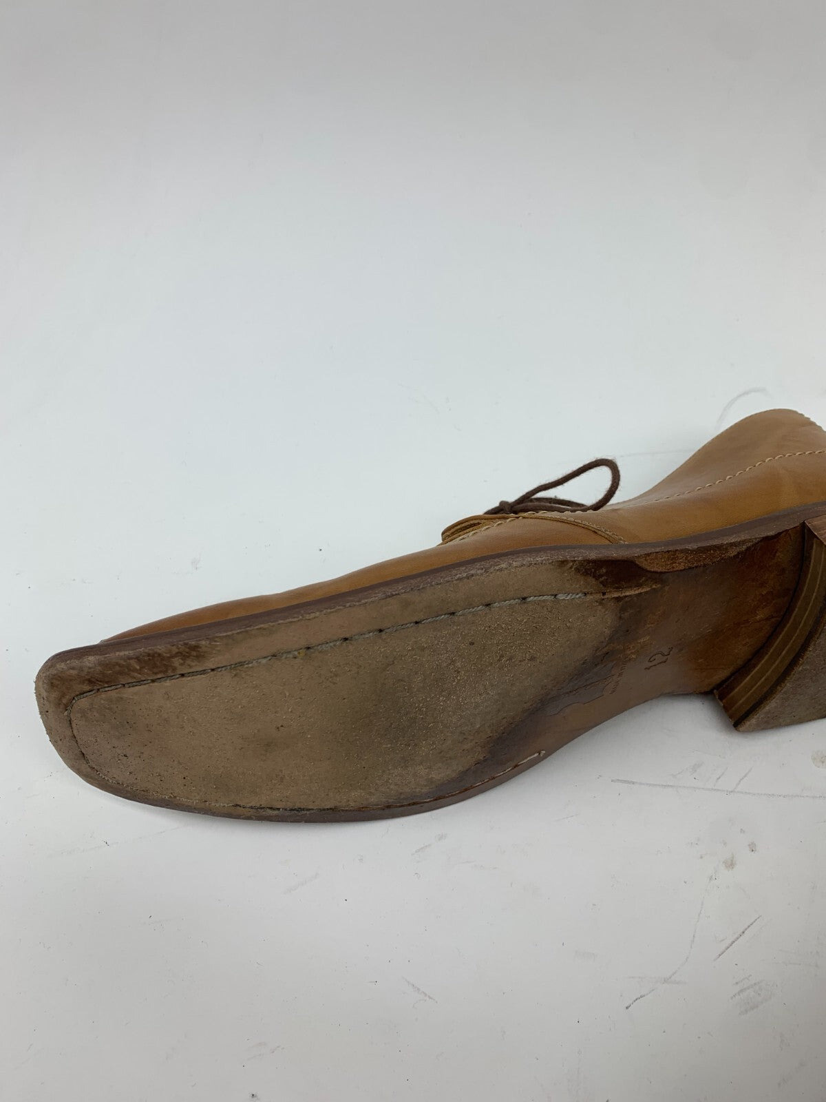 Men’s Tan Leather Moc-Toe Chukka Boots – Made in Italy – Size US 12 / EU 46 photo 13