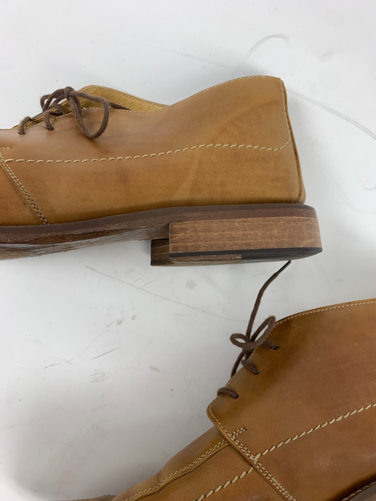 Men’s Tan Leather Moc-Toe Chukka Boots – Made in Italy – Size US 12 / EU 46 photo 11