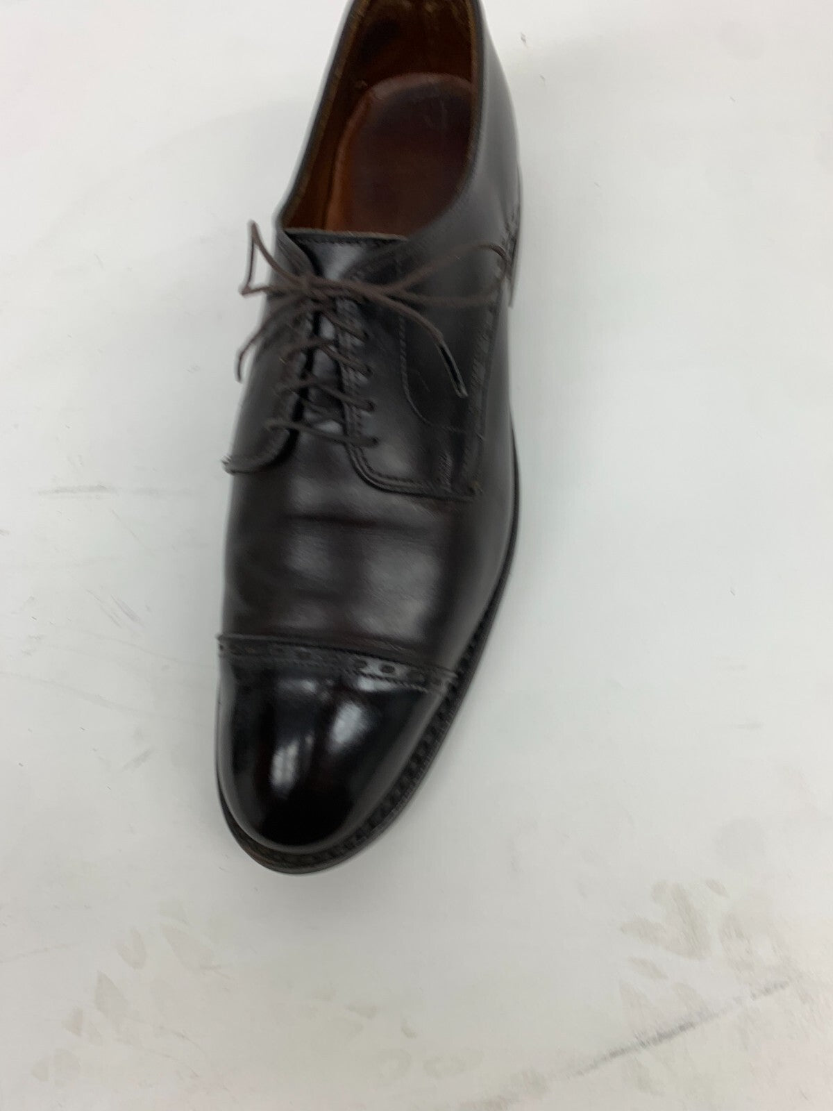 Allen Edmonds Black Cap-Toe Derby Dress Shoes – Size 11 B – Made in USA photo 14