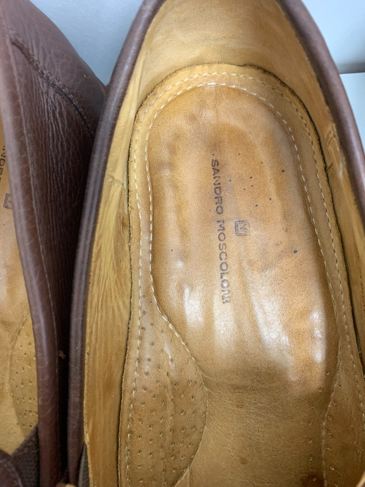 Sandro Moscoloni Brown Pebbled Leather Penny Loafers – Men’s Size 11.5D photo 13