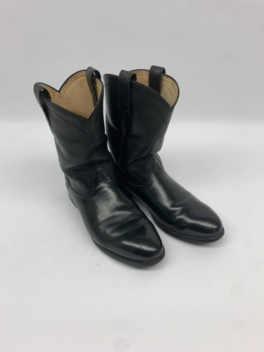 Ariat Black Leather Roper Boots Men 11 D Western Cowboy Ranch Work Boots photo 1