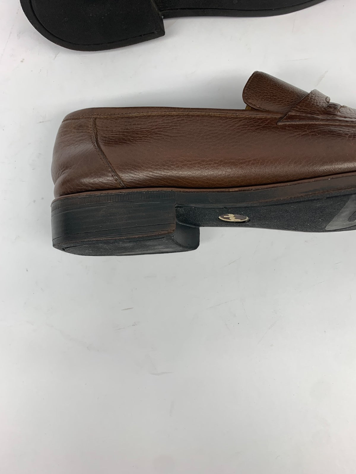 Sandro Moscoloni Brown Pebbled Leather Penny Loafers – Men’s Size 11.5D photo 9