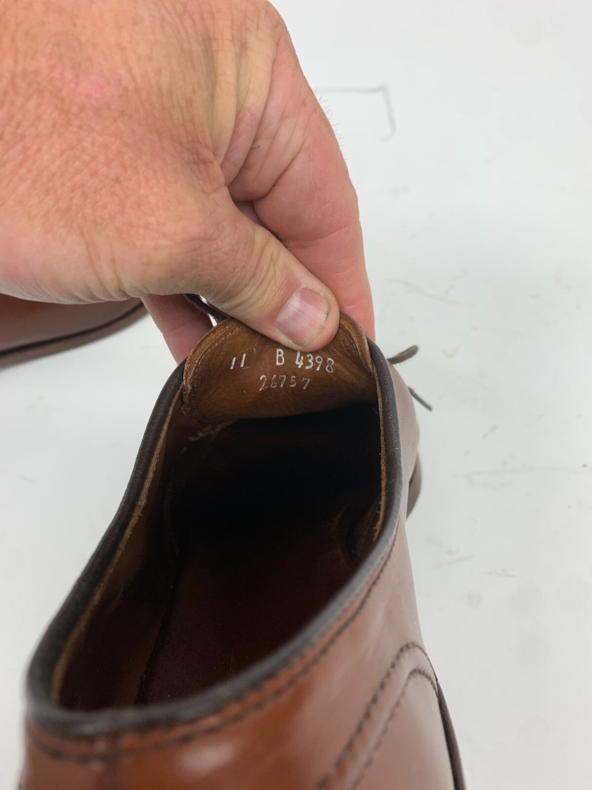 Allen Edmonds Raymond Apron-Toe Derby US 11 B Brown Leather Dress Shoe USA photo 10