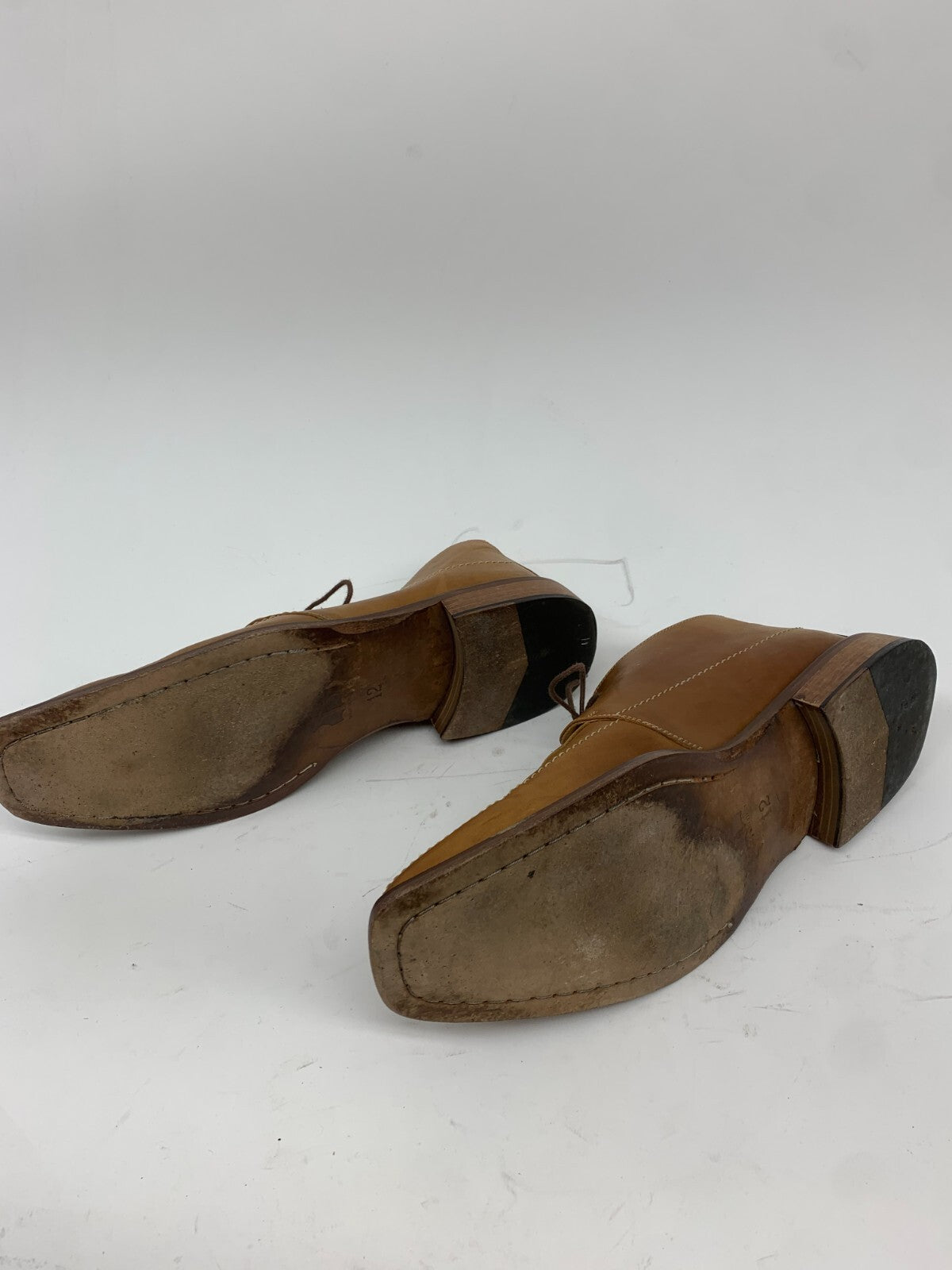 Men’s Tan Leather Moc-Toe Chukka Boots – Made in Italy – Size US 12 / EU 46 photo 9