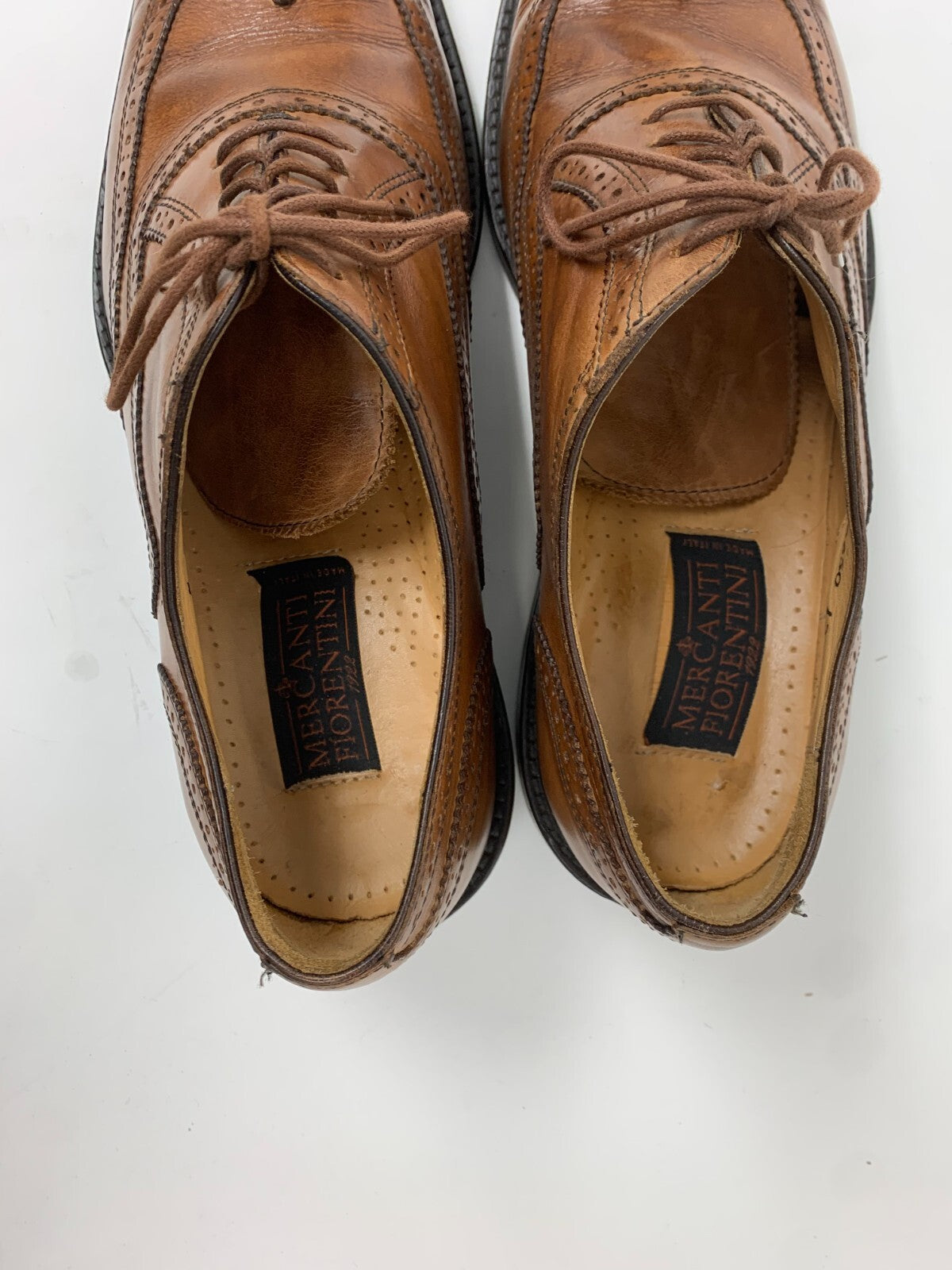 Mercanti Fiorentini 6650 Wingtip Oxford US 12 M Tan/Cognac Leather | Italy photo 7