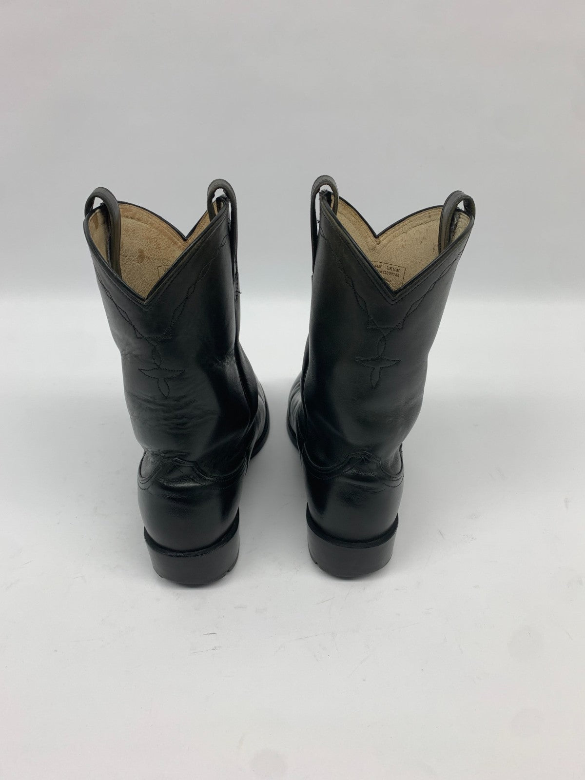 Ariat Black Leather Roper Boots Men 11 D Western Cowboy Ranch Work Boots photo 4