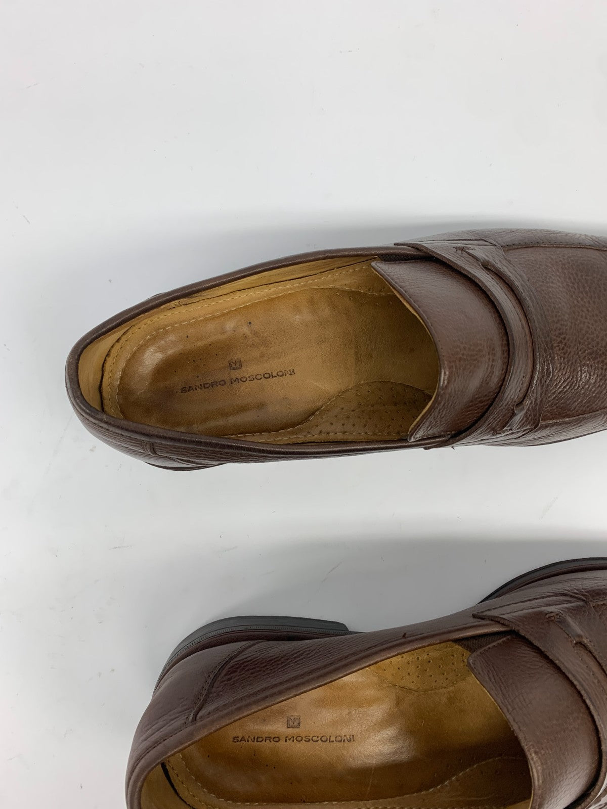 Sandro Moscoloni Brown Pebbled Leather Penny Loafers – Men’s Size 11.5D photo 7