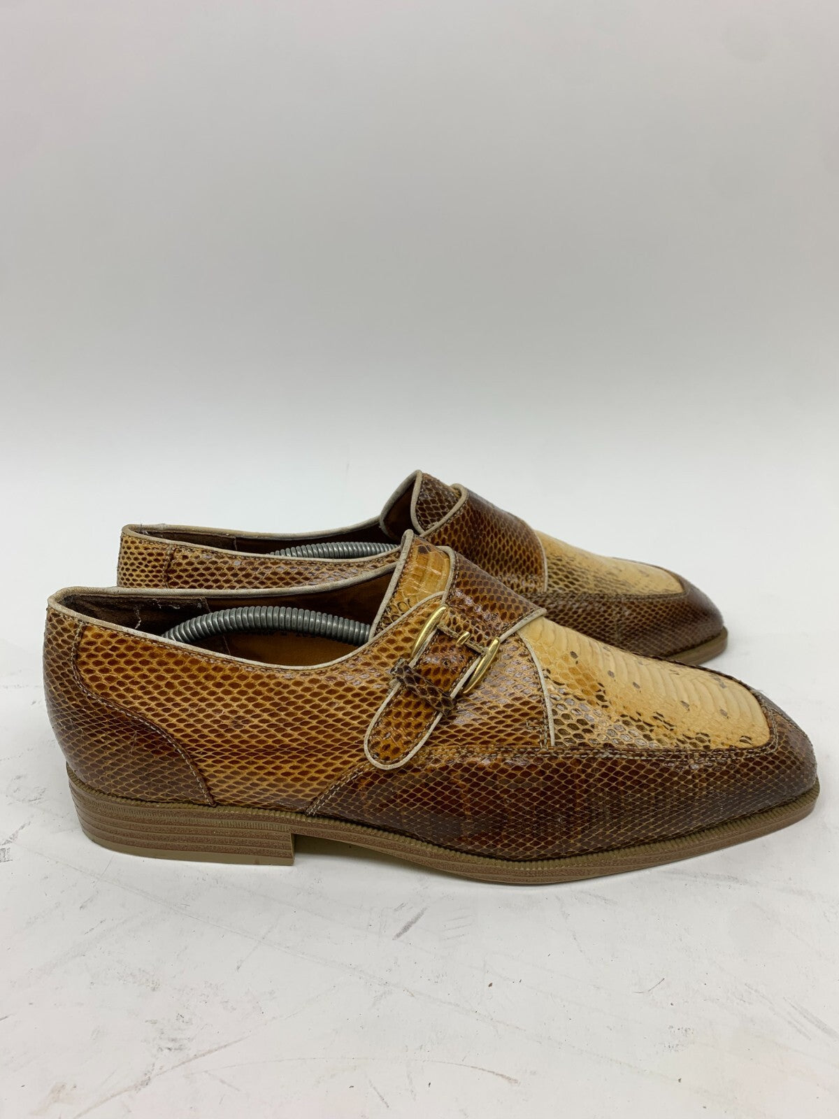 Genuine Snakeskin Double‑Monk Strap Shoes – Giorgio Brutini US 10.5 M – Rare photo 4