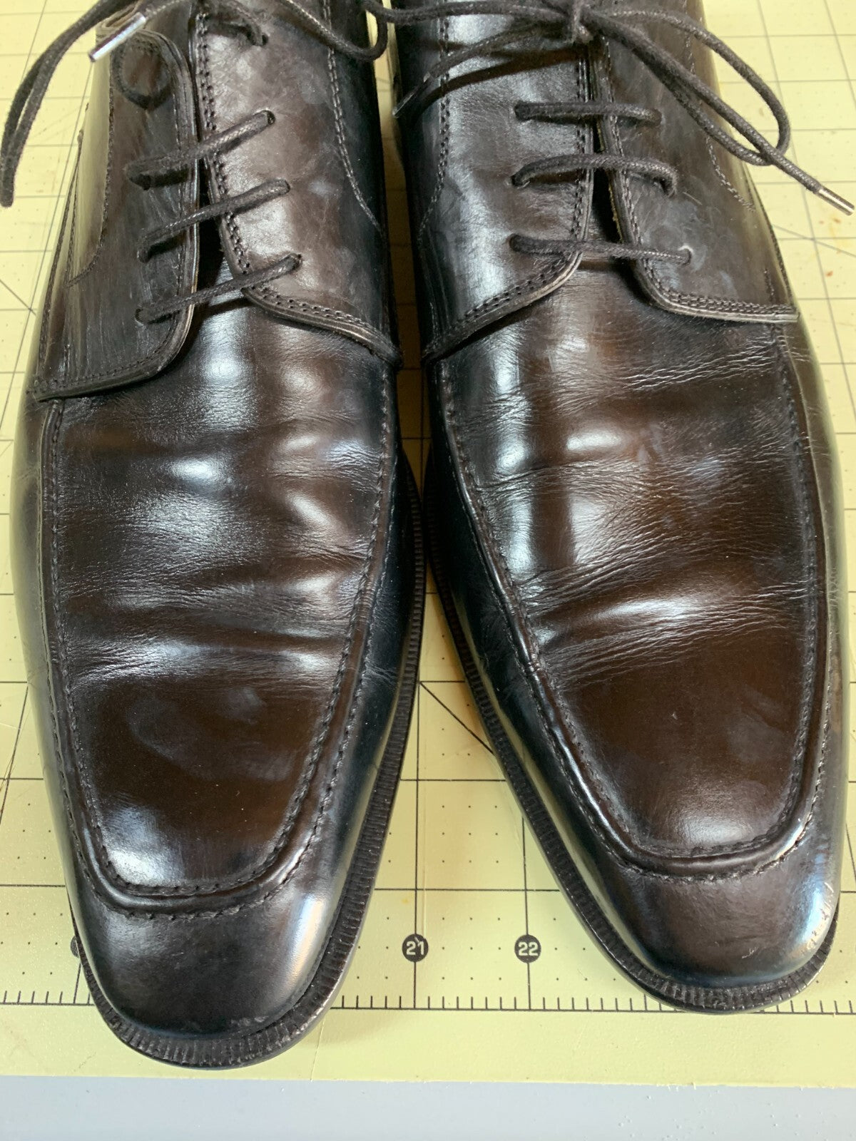 John W. Nordstrom Men's 11.5M Italian Made Apron Toe Derby Shoes | Black Leather photo 15