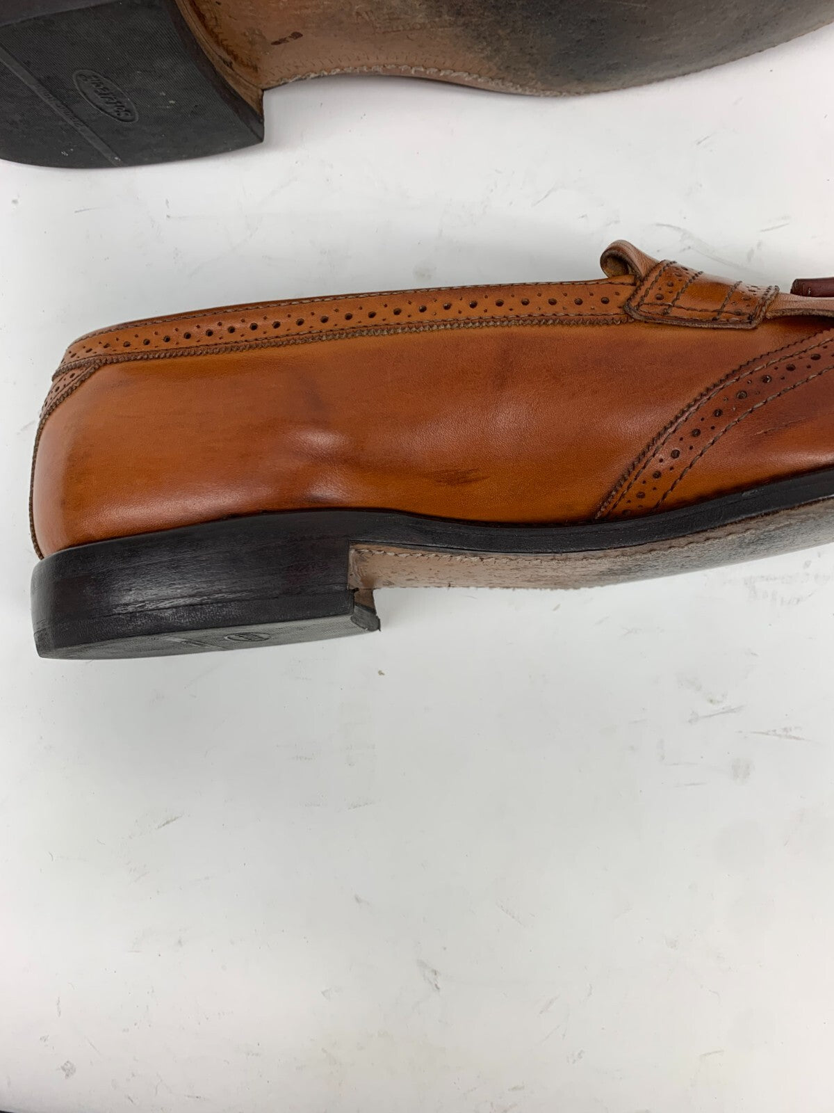 Allen Edmonds Bridgeton Kiltie Tassel Loafer US 11.5 B Tan Brogue | USA photo 9