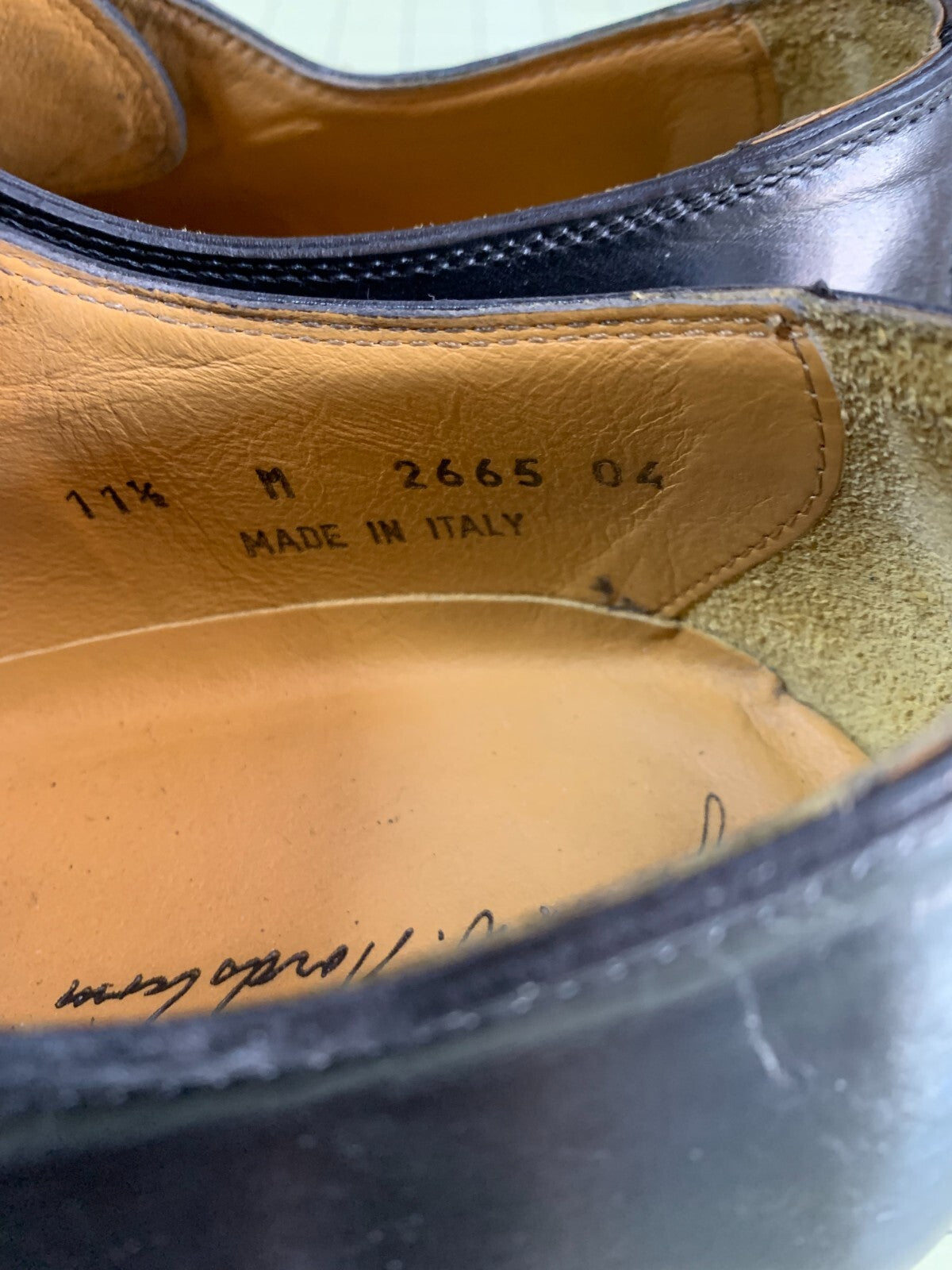 John W. Nordstrom Men's 11.5M Italian Made Apron Toe Derby Shoes | Black Leather photo 3