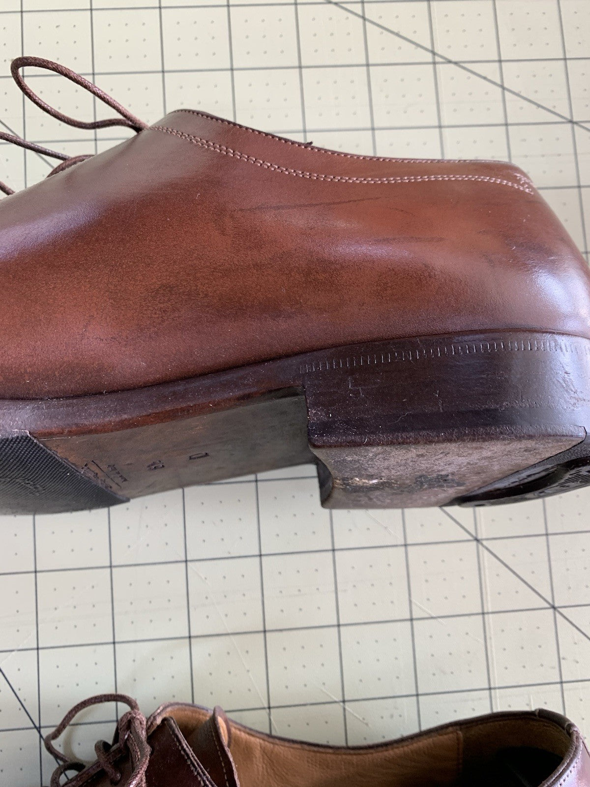 Santino men’s Brown Leather Dress Shoes - 8.5 D Made In Italy photo 8