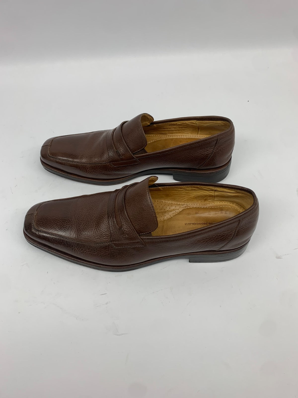 Sandro Moscoloni Brown Pebbled Leather Penny Loafers – Men’s Size 11.5D photo 3
