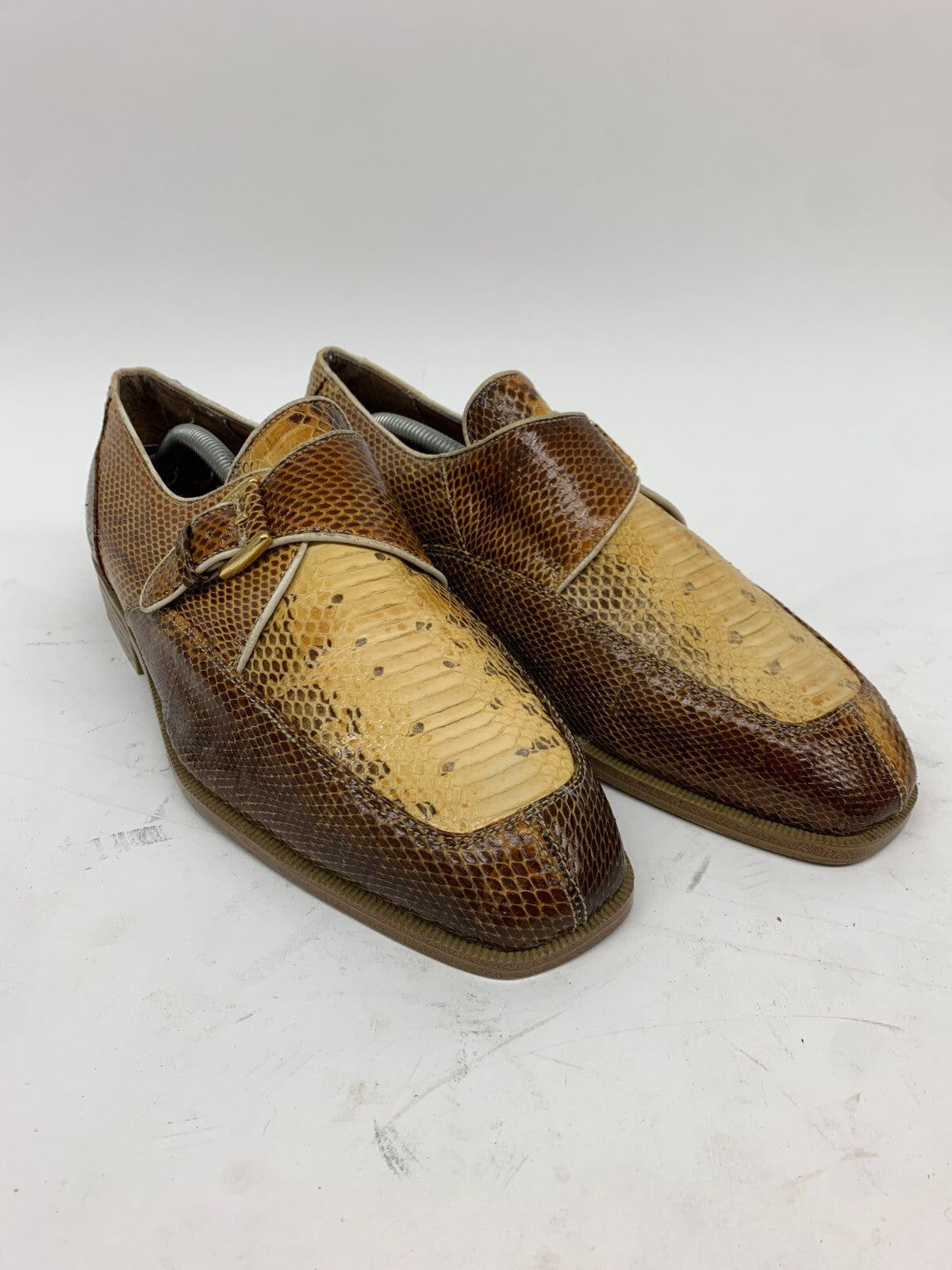 Genuine Snakeskin Double‑Monk Strap Shoes – Giorgio Brutini US 10.5 M – Rare photo 10