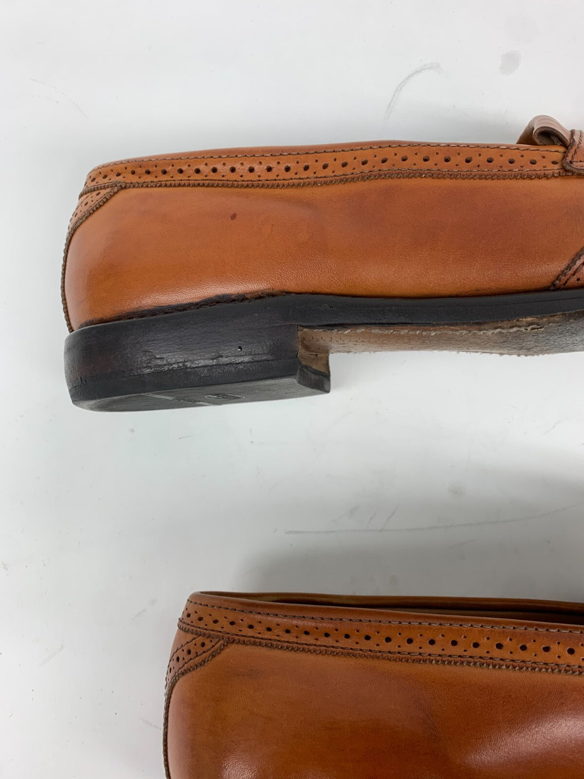 Allen Edmonds Bridgeton Kiltie Tassel Loafer US 11.5 B Tan Brogue | USA photo 10