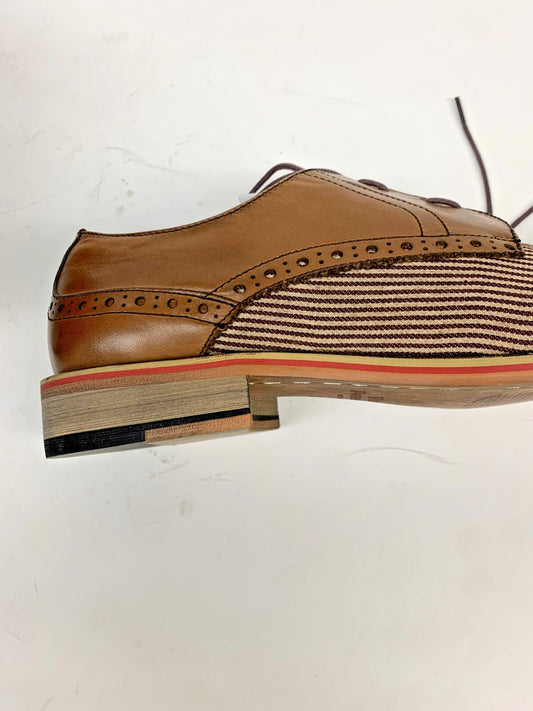 Vintage Foundry Co Zoelle Spectator Oxford US 12 Tan Leather/Textile NIB photo 2