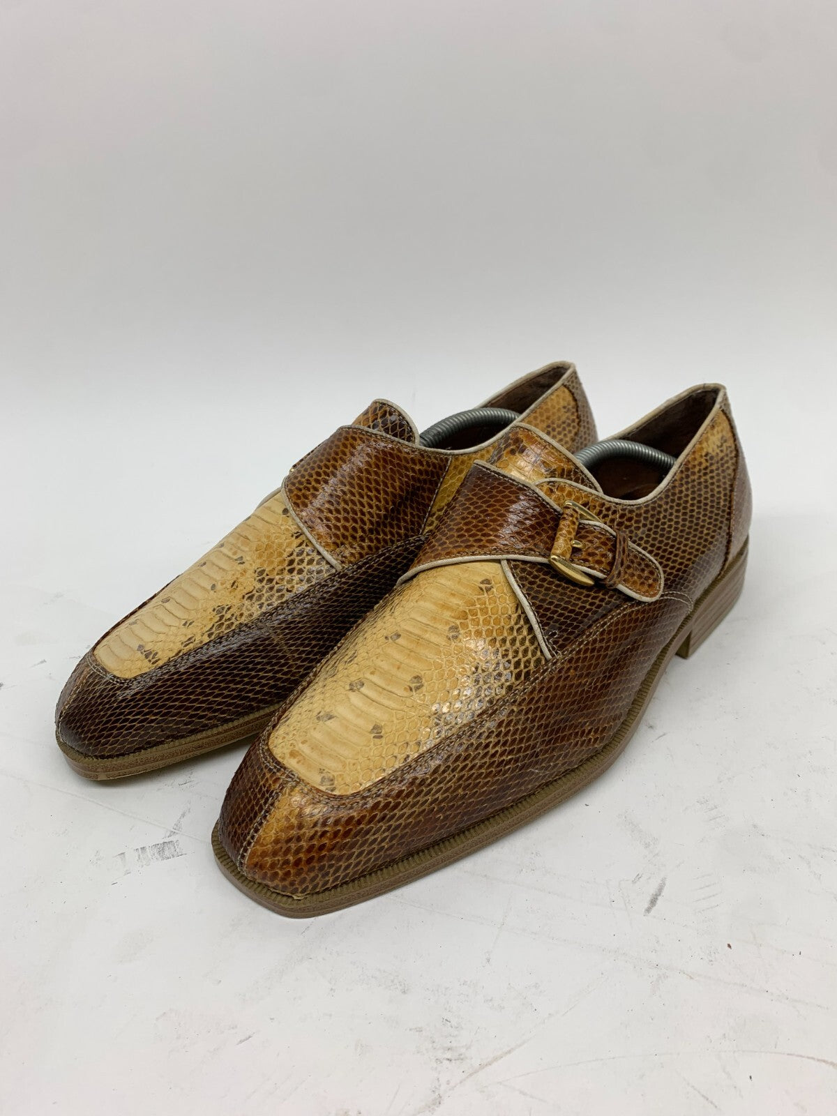 Genuine Snakeskin Double‑Monk Strap Shoes – Giorgio Brutini US 10.5 M – Rare photo 11