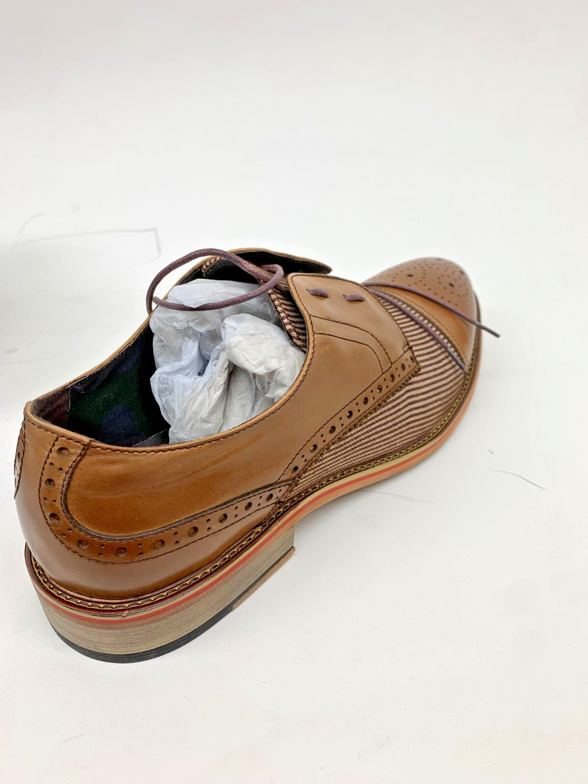 Vintage Foundry Co Zoelle Spectator Oxford US 12 Tan Leather/Textile NIB photo 6