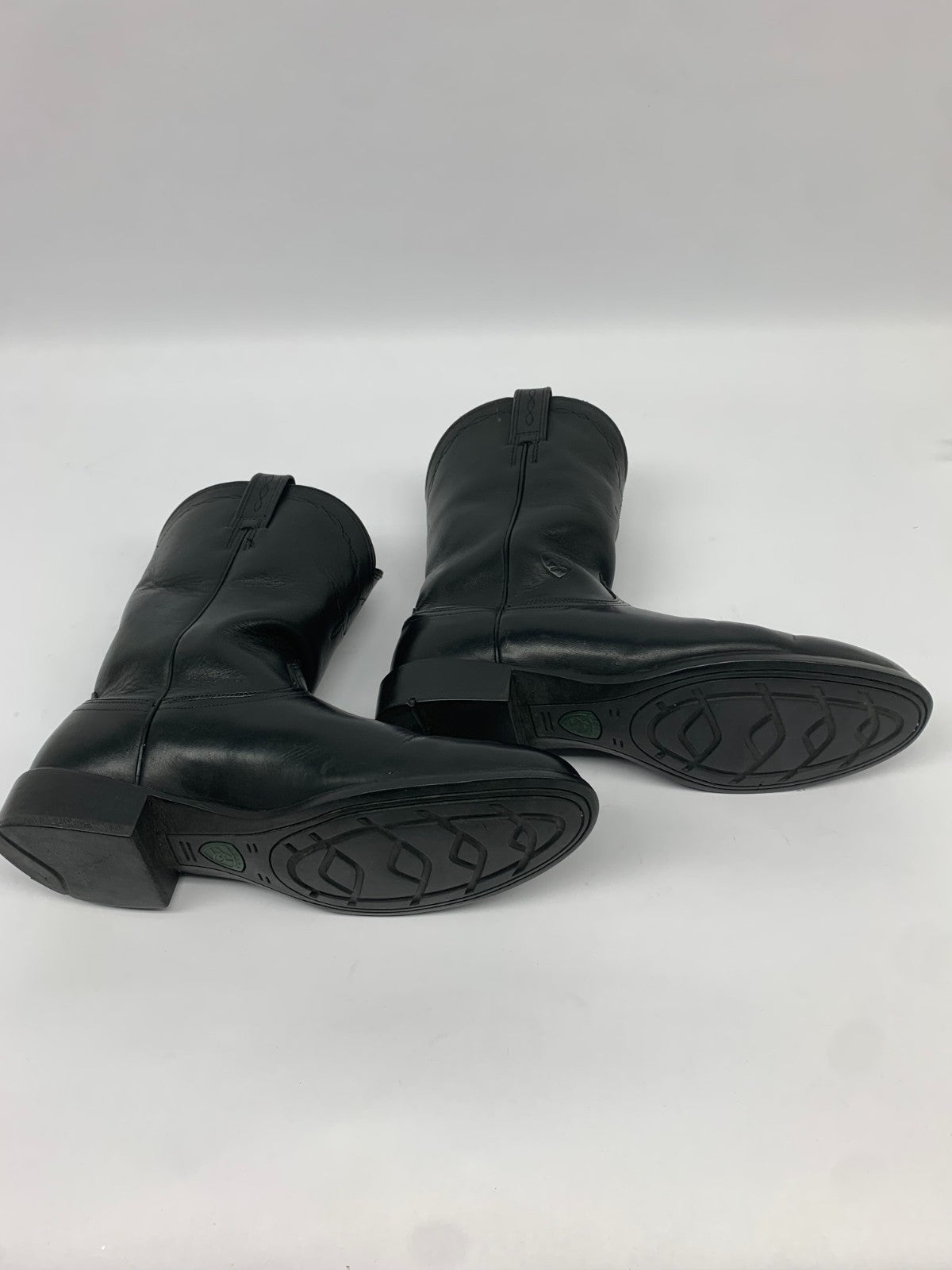 Ariat Black Leather Roper Boots Men 11 D Western Cowboy Ranch Work Boots photo 5