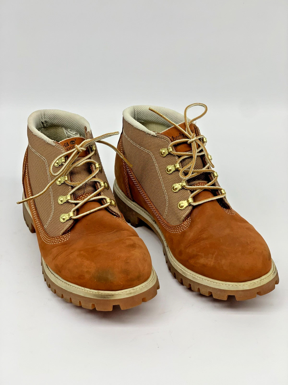Timberland Men’s Euro Hiker Nubuck & Canvas Mid Boots – Wheat Brown – Size 11.5 photo 2