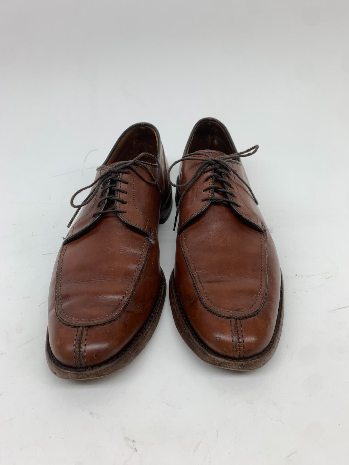 Allen Edmonds Raymond Apron-Toe Derby US 11 B Brown Leather Dress Shoe USA photo 3