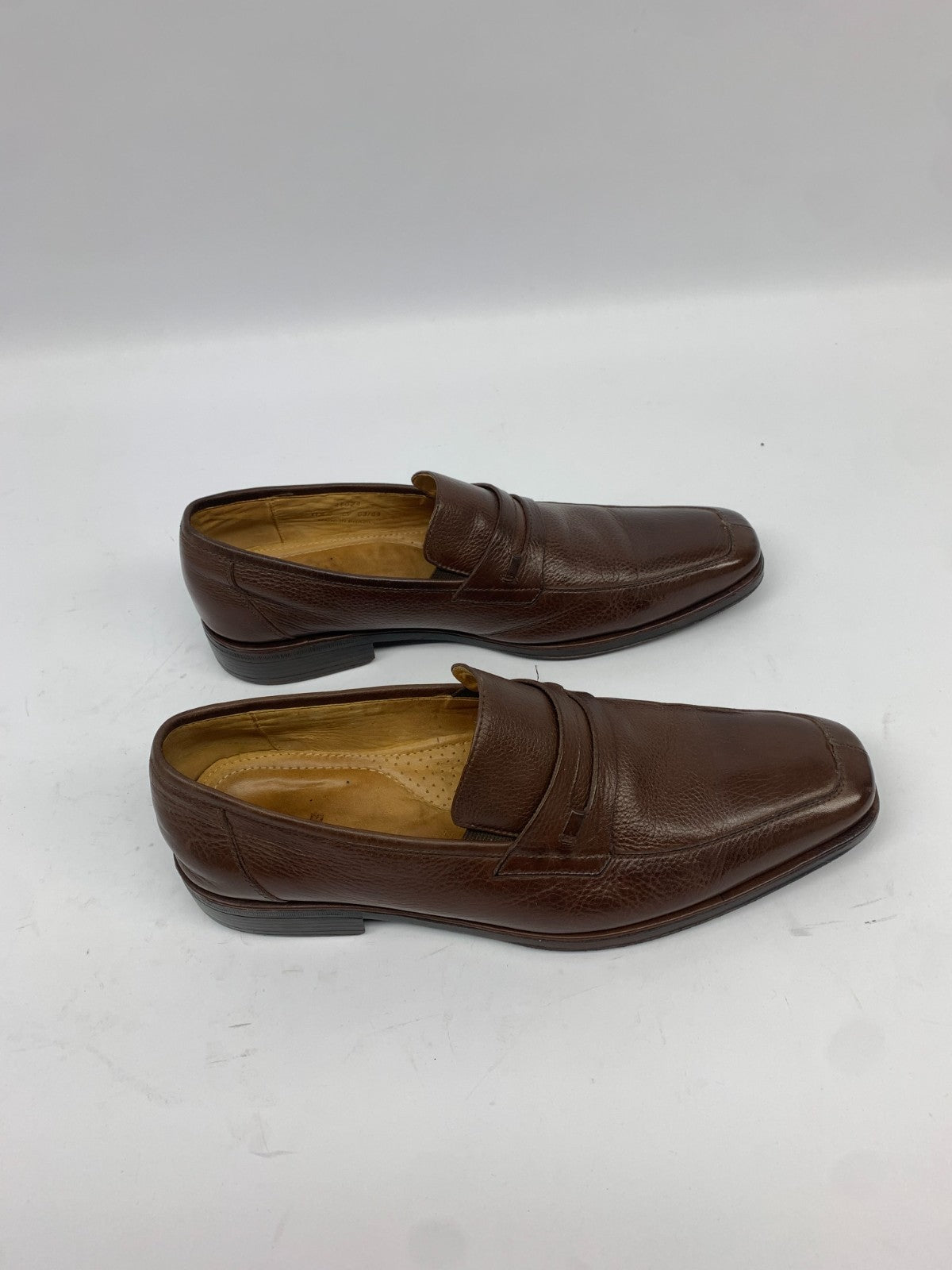Sandro Moscoloni Brown Pebbled Leather Penny Loafers – Men’s Size 11.5D photo 5