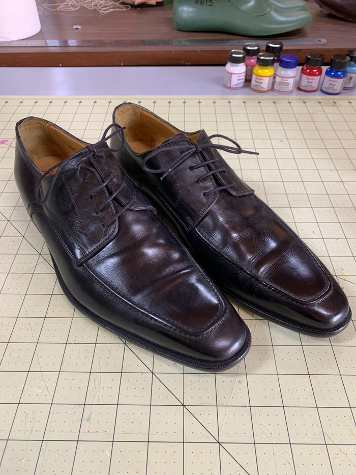 John W. Nordstrom Black Leather Apron-Toe Derby Shoes - Men’s 11.5 M