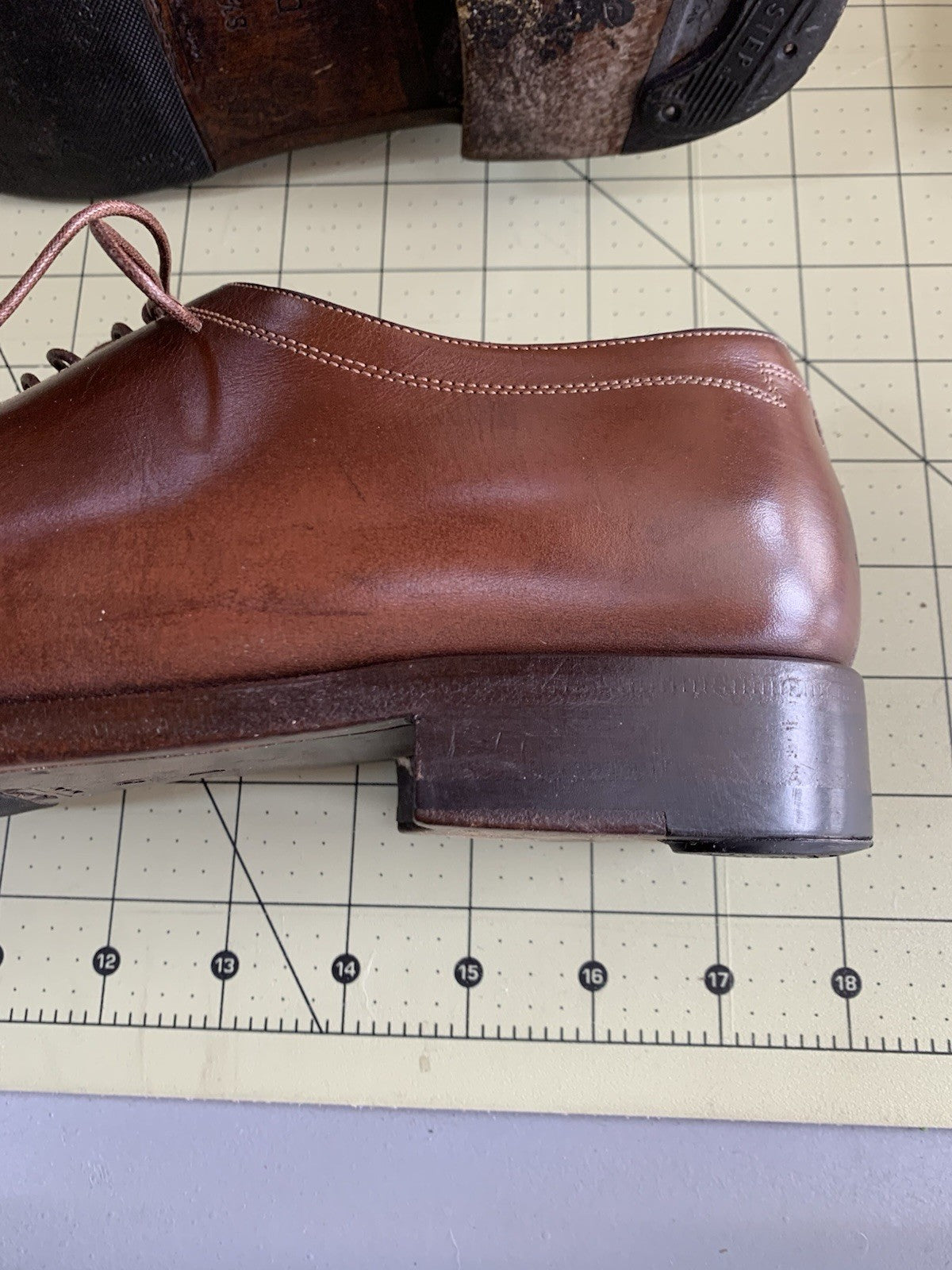 Santino men’s Brown Leather Dress Shoes - 8.5 D Made In Italy photo 7