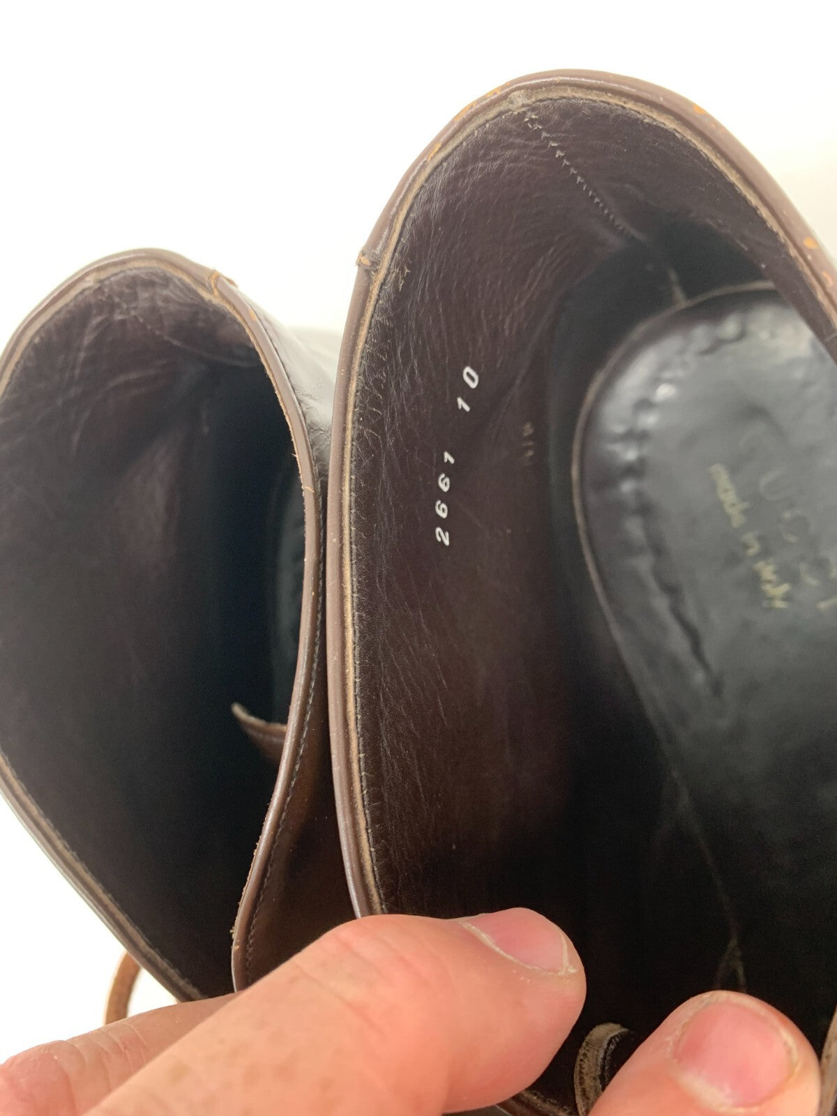 Gucci Men’s Dark Brown Leather Chukka Boots US 10 Made in Italy Luxury Designer photo 8