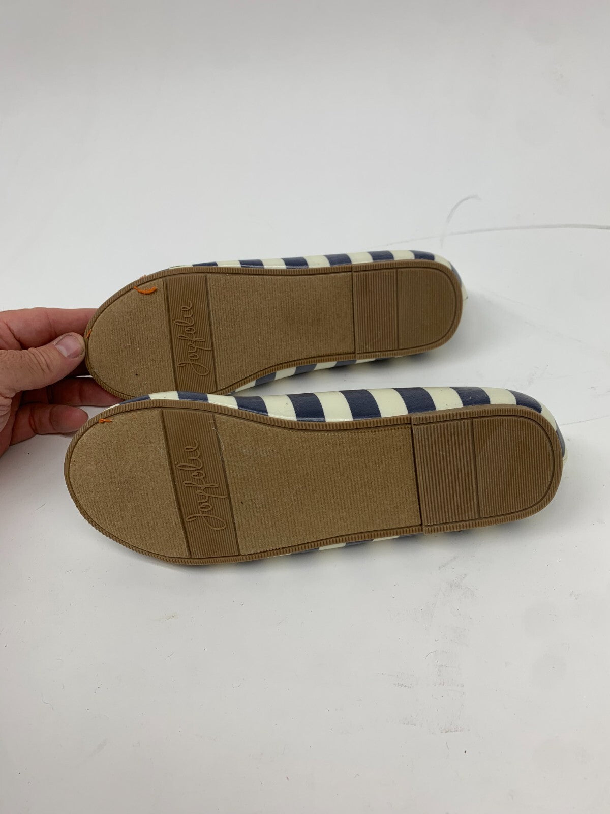Joyfolie Pumpkin Stripe Skimmer Flats Girls Youth 4 Navy/White Floral NIB photo 8