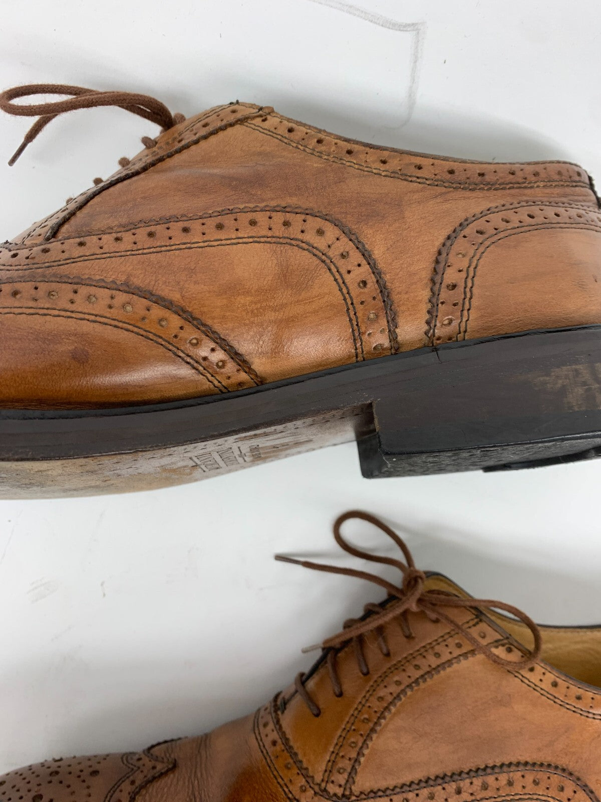 Mercanti Fiorentini 6650 Wingtip Oxford US 12 M Tan/Cognac Leather | Italy photo 11